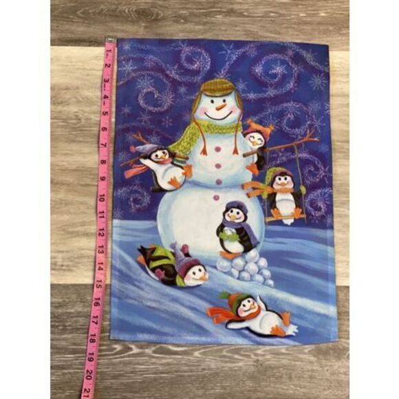 12x18" Snowman￼Garden Flag Penguin￼ Banner Outdoor Deco Decoration Double-sided - Picture 1 of 1
